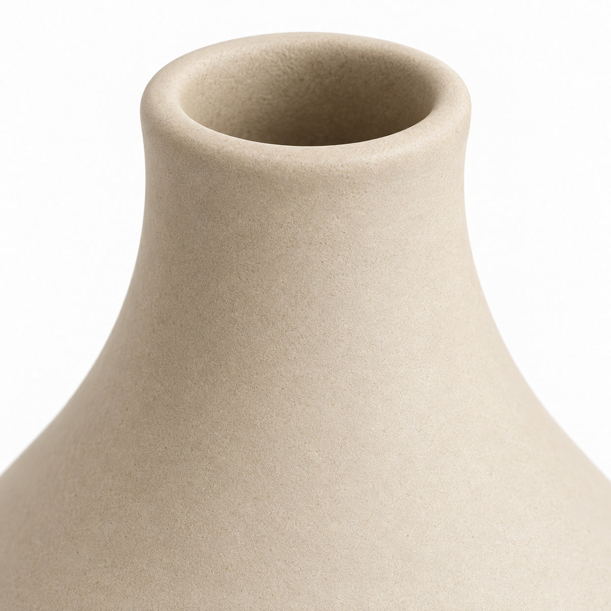 Beige decoratieve vaas, 20 cm hoog