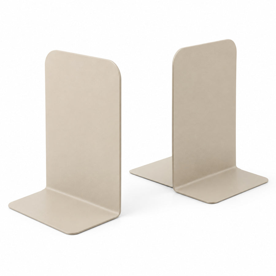 Beige metalen boekensteunen, set van 2, 12 × 10 × 16 cm