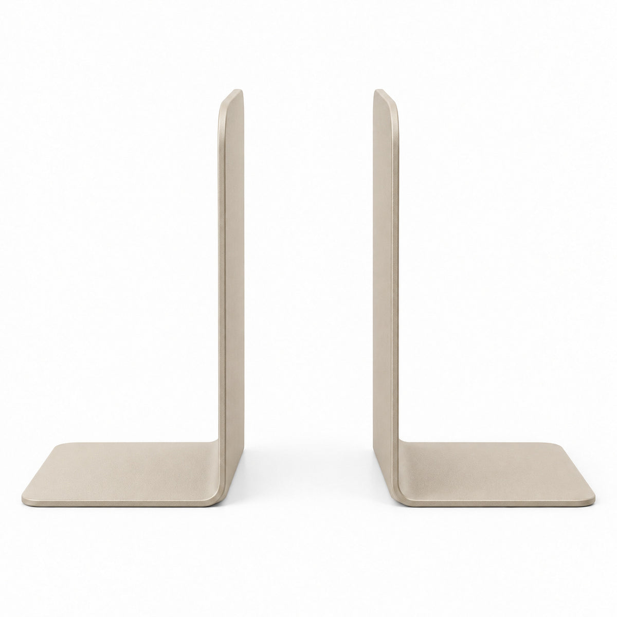 Beige metalen boekensteunen, set van 2, 12 × 10 × 16 cm