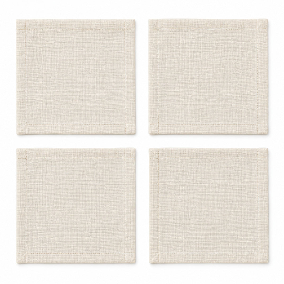 Ivoorkleurige stoffen servetten, set van 4, 40 × 40 cm