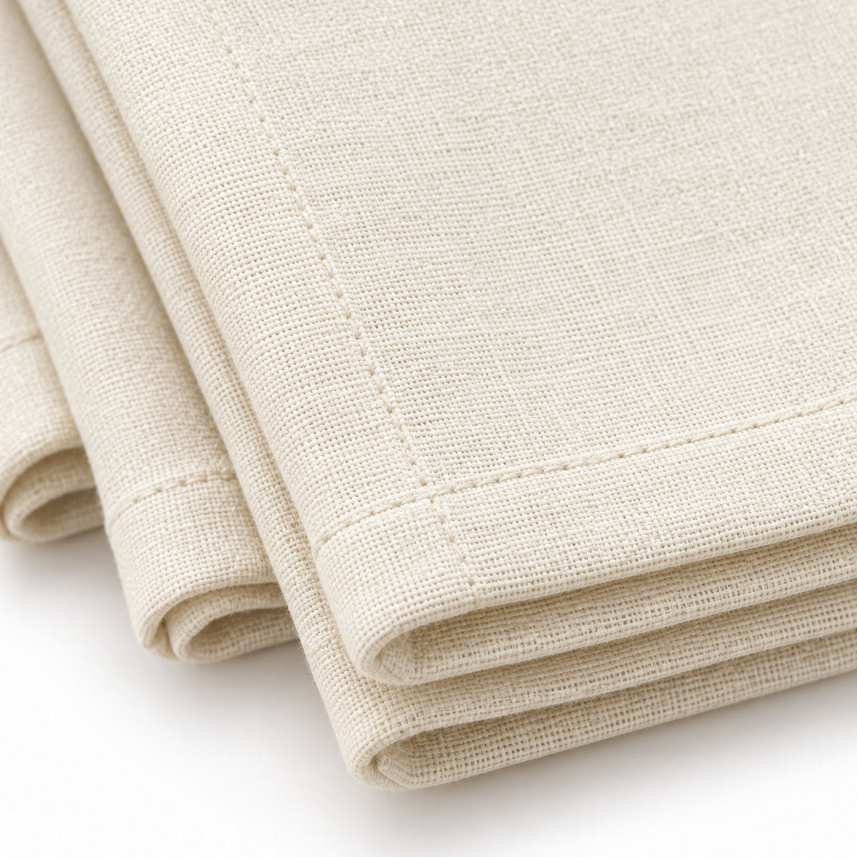 Ivoorkleurige stoffen servetten, set van 4, 40 × 40 cm