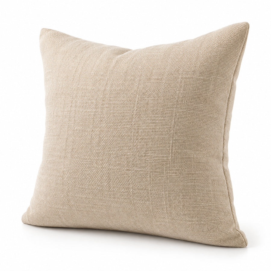 Beige kussenhoes met geweven structuur, 45 × 45 cm