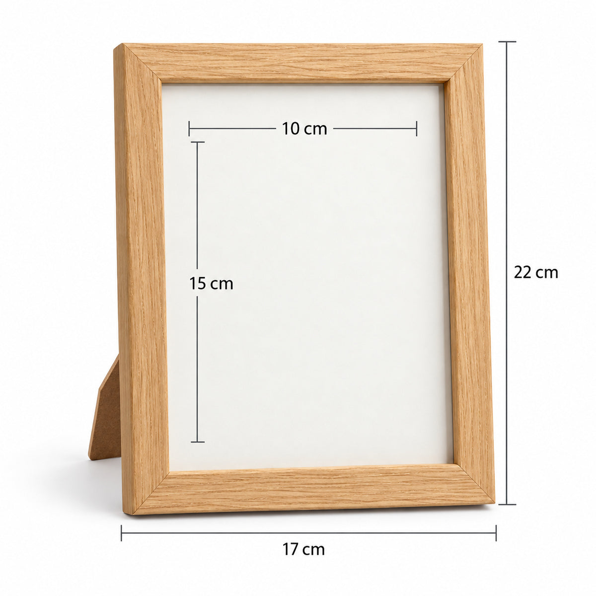 Houtkleurige staande fotolijst voor foto's van 10 × 15 cm