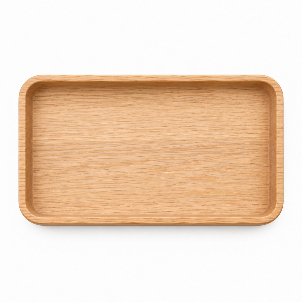 Houtkleurig rechthoekig opbergschaaltje, 22 × 14 × 2 cm