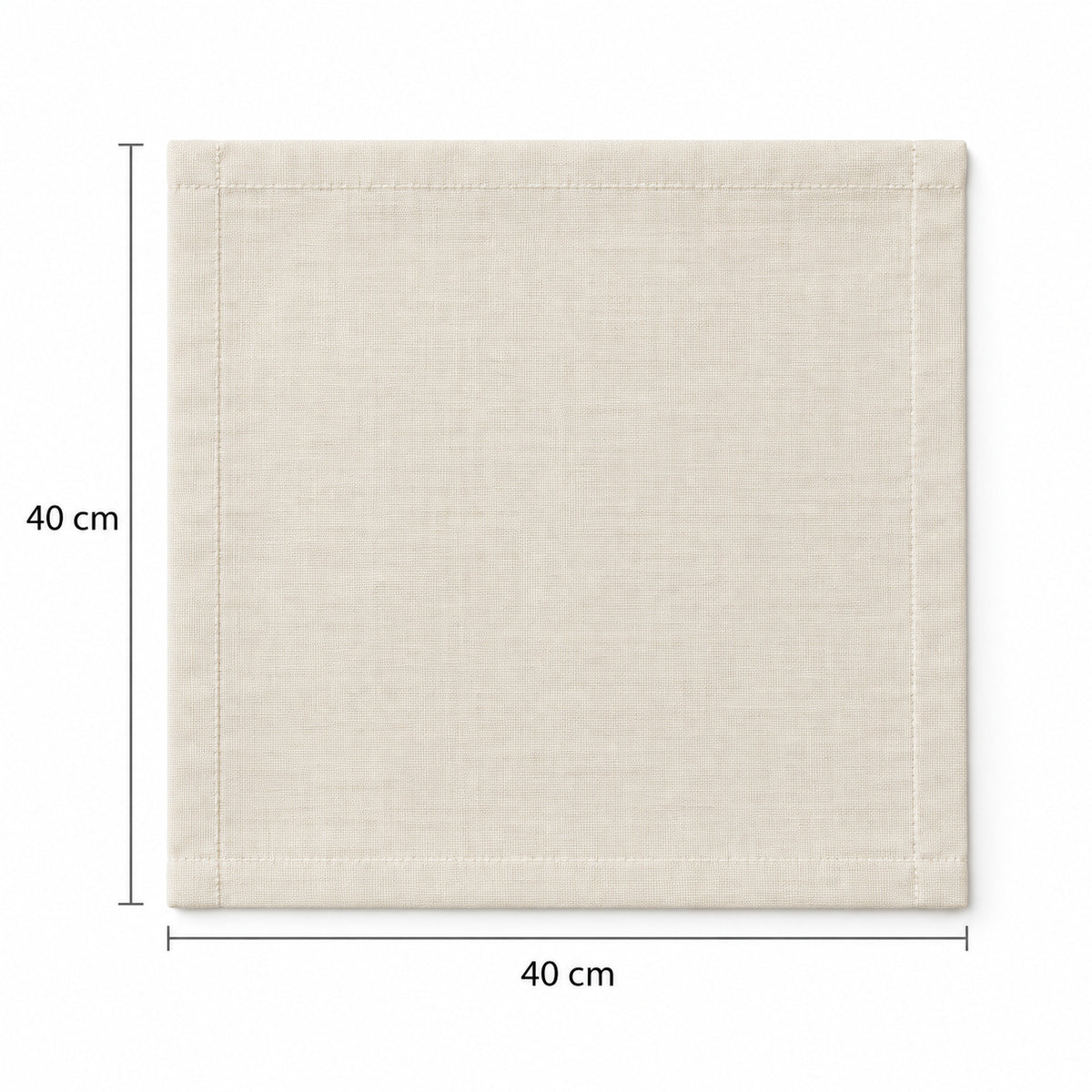 Ivoorkleurige stoffen servetten, set van 4, 40 × 40 cm
