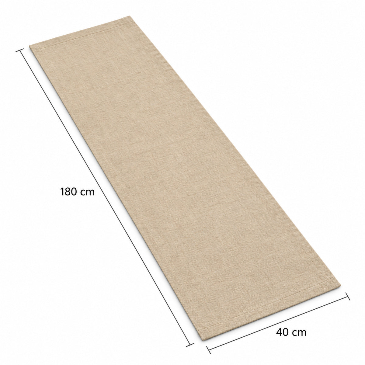 Zandkleurige geweven tafelloper, 40 × 180 cm